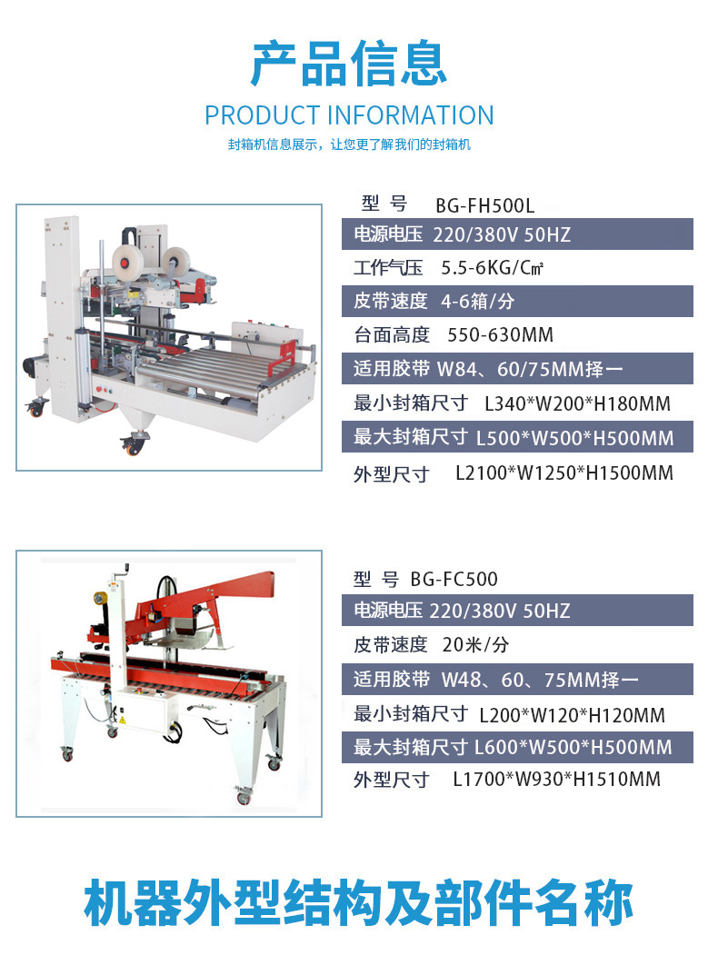 四角边封箱机+FC500封箱机7